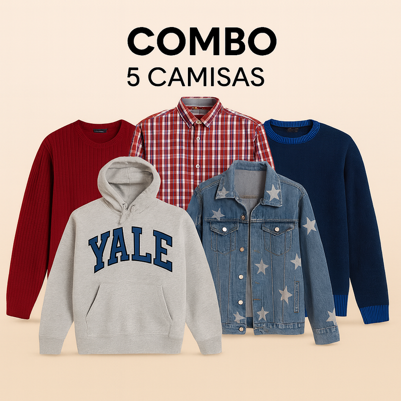 COMBO 5 CAMISAS PREMIUM - ENVIO GRÁTIS