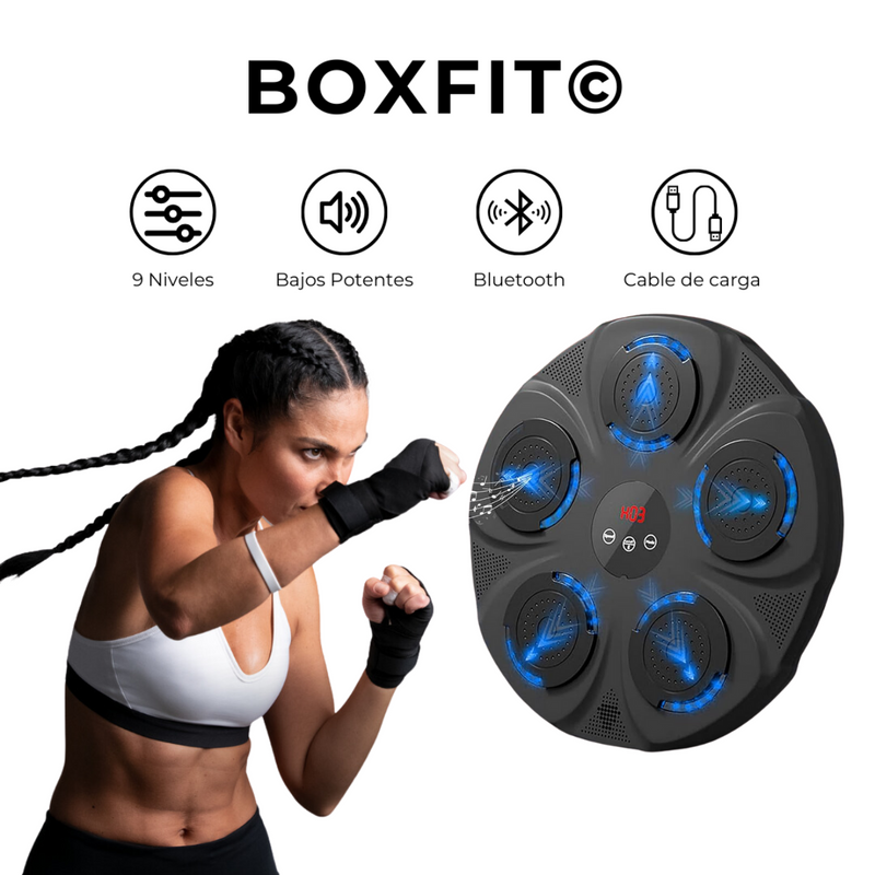 BOXFIT© - MÁQUINA DE BOXEO MUSICAL + GUANTES - ENVÍO GRATIS